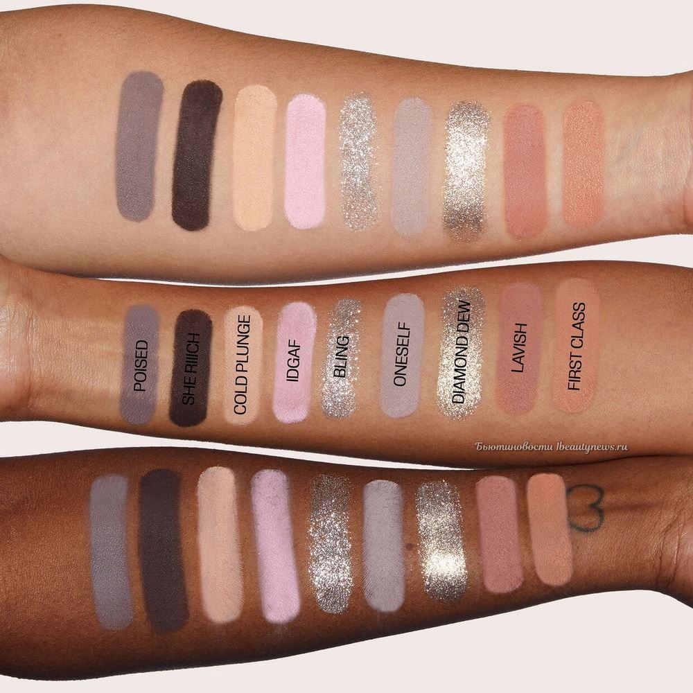 Huda Beauty Icy Nude Eyeshadow Palette Christmas Holiday 2024 - Swatches