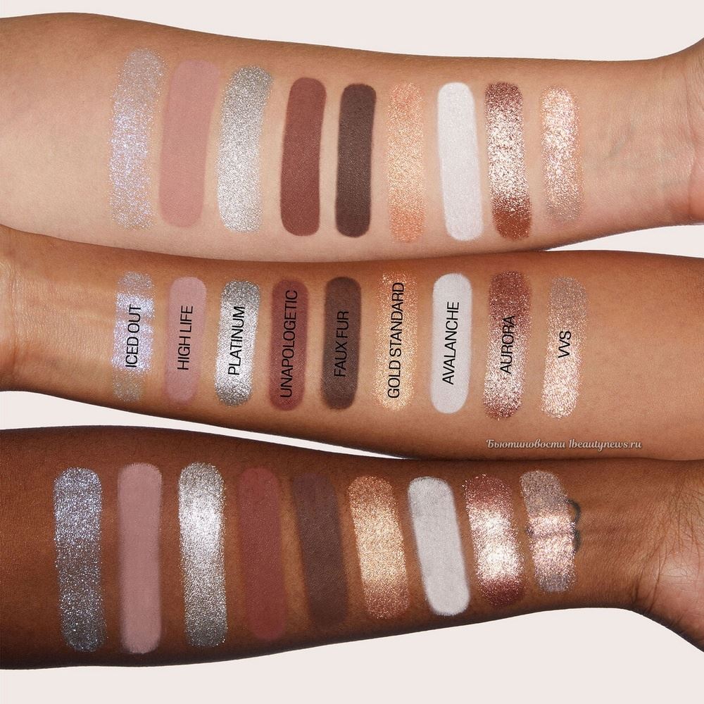 Huda Beauty Icy Nude Eyeshadow Palette Christmas Holiday 2024 - Swatches